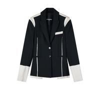 Patrizia Pepe - Colour Block Slim Blazer - Femme - Vestes - Noir - Taille: 40 FR