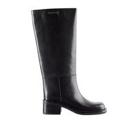 Patrizia Pepe - Daily Square Leather Knee Bottes - Femme - Chaussures - Noir - Taille: 37 EU