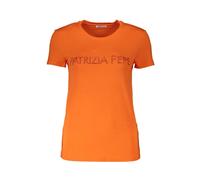Patrizia Pepe, Femme, Tops, Orange, Taille: 42 FR T-shirt orange à manches courtes avec logo en strass