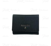 Patrizia Pepe Porte-monnaie en cuir 13,5 cm – Zip externe avec rabat – Noir