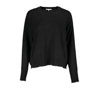 Patrizia Pepe, Femme, Pulls, Noir, Taille: 36 FR Pull Ras du Cou Logo Contrasté