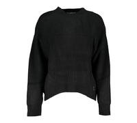 Patrizia Pepe, Femme, Pulls, Noir, Taille: 40 FR Pull Noir Manches Longues Col Montant