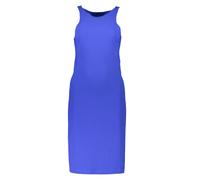 Patrizia Pepe, Femme, Robes, Bleu, Taille: 42 FR Robe Bleue Élégante avec Encolure Ronde et Détail Logo