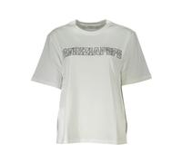 Patrizia Pepe, Femme, Tops, Blanc, Taille: 38 FR T-shirt Blanc Élégant avec Détails Strass