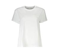 Patrizia Pepe, Femme, Tops, Blanc, Taille: 38 FR Tee-shirt en Coton Blanc à Col Rond