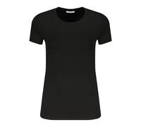 Patrizia Pepe, Femme, Tops, Noir, Taille: 40 FR T-shirt en coton à manches courtes avec strass