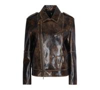 Patrizia Pepe - Leather Jacket - Femme - Vestes - Brun - Taille: 38 FR