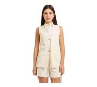 Patrizia Pepe - Long Tailored Vest - Femme - Vestes - Beige - Taille: 38 FR
