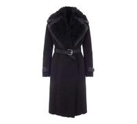 Patrizia Pepe - Manteau effet suède - Femme - Manteaux - Noir - Taille: 42 FR