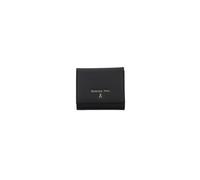 PATRIZIA PEPE Mini portefeuille en cuir avec rabat, application lettrage et fermeture par bouton. Noir, Noir (k103), Taglia Unica, Mini portefeuille