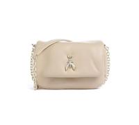 PATRIZIA PEPE Mini sac à bandoulière en cuir de chèvre avec rabat et Fly en métal Beige, Ocean Sand (b732), Taille unique