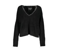 Patrizia Pepe - Pull élégant avec col en V et détails chics - Femme - Pulls - Noir - Taille: 36 FR