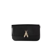 PATRIZIA PEPE Sac à bandoulière en cuir lisse avec rabat et fermeture à aimant Maxi Fly - Bandoulière réglable avec boucle - Noir, Noir (k103), Taille unique