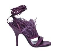 Patrizia Pepe - Sandale en cuir avec talon de 10 cm - Femme - Chaussures - Violet - Taille: 38 EU