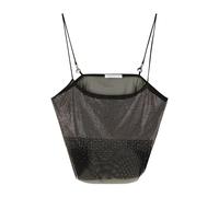Patrizia Pepe - Top en Tulle Stretch avec Micro Clous - Femme - Tops - Noir - Taille: 38 FR