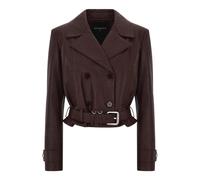 Patrizia Pepe - Veste croisée ceinturée - Femme - Vestes - Brun - Taille: 40 FR
