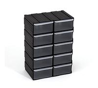 PATROL Group szu10 x czapg001 Lot de 10 tiroirs modulaire, 5 couleurs, Noir, 11 x 7,5 x 4,5 cm