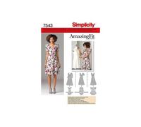 Simplicity - Patron de couture 2247 Robes Amazing Fit AA 10-18 (UK) / 36-44 (EU) - blanc