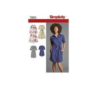 Simplicity 8014u5 Robe pour Femme pour Femme Patron de Couture, Papier Blanc FR 44-52