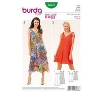 Patron Burda 6663 Robe décolleté V et bretelles nouées du 36 au 46(...) - G