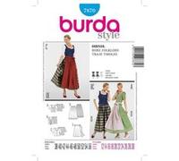 Burda B7870 Patron de Couture Robe Folklore 19 x 13 cm, 38-56