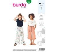 Patron Burda 9302 Pantalon fille léger à coulisse élastiquée ou pantacourt 7/8 - de 6 à 11 ans