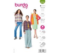 Patron Burda n°5729 : Blazer easy 3 variantes - Carreaux, Tweed, Sport transparent