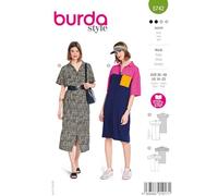 Patron Burda n°5742 : Robe chemise midi ceinturée à patte de boutonnage