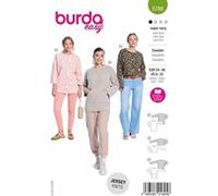 Patron Burda n°5788 : Sweatshirt easy 3 variantes manches 3/4 et poche kangourou - Model