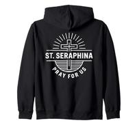 Patron catholique Sainte Séraphine Priez pour Nous Dévotion chrétienne Sweat à Capuche