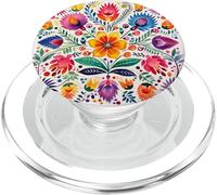 Patron de Broderie Florale d'art Populaire Mexicain Heritage Otomi PopSockets PopGrip pour MagSafe
