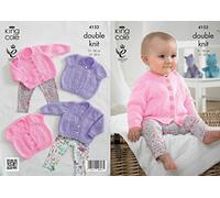 Patron de cardigans pour bébé 4152 à tricoter avec la laine pour bébé de King Cole DK