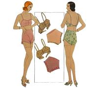 Patron de couture des années 1930, ensemble soutien-gorge et culotte pour femme, tour de poitrine 101,6 cm