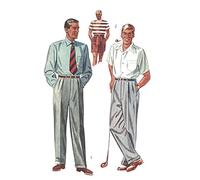 Patron de couture des années 1950 : pantalon pour homme - short - 101,6 cm