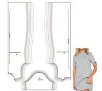 Patron de couture pour robe t-shirt, patron de base pour vêtements féminins avec un rapport 1:1, convient aux débutants, modèle de fabrication de vêtements, patron de couture pour vêtement fait main T