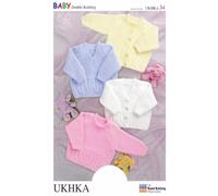 Patron de tricot double - UKHKA 34 cardigans et pulls pour bébé, tour de poitrine 40,6 à 61 cm