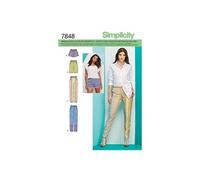 Simplicity 1165 Patron de Couture Taille H5 du 34 42 pour Femme Pantalon Long ou Short Court