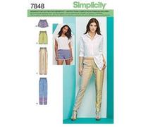 Simplicity 1165 Patron de Couture Taille H5 du 34 42 pour Femme Pantalon Long ou Short Court