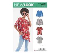 New Look Patron 6555 Blouse dame, Papier, de 32 à 50 (XS à XL)