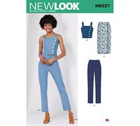 Patron New Look 6627 Jupe crayon, legging et haut court de 34 à 46