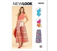 Patron New Look 6734 - Maillot de bain et jupe portefeuille du 36 au 48 (FR) - Model FR 36-48 G