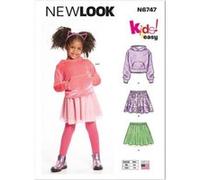 Patron New Look 6747 - Sweat à capuche et jupe du 98 à 128 (FR)(...) - G