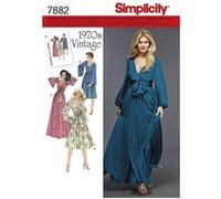 Simplicity - Patron couture 8013R5 - Robe vintage années 70 - papier blanc - Tailles 42-44-46-48-50