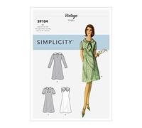 Simplicity S9104 Patron de Couture, Papier, Blanc, R5 (14-16-18-20-22)