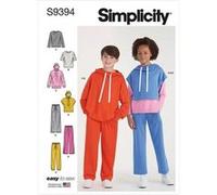 Patron Simplicity 9394 - Sweats à capuche, pantalons et hauts en tricot surdimensionnés pour garçons et filles du 4 au 14 ans - Model FR 4-14 ans G