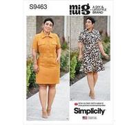 Patron Simplicity 9463 - Robe-chemisier avec ceinture pour jeunes filles - Model FR 34-42 G