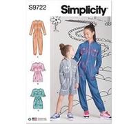 Simplicity Patron SS9722HH – Combinaison, barboteuse et robe pour fille 3-4-5-6