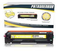 Patronenbob Toner XL Compatible avec HP CF540A-CF543A pour Color Laserjet Pro M-280nw M-281fdn M-281fdw M-254nw M-254dw - 203A Jaune