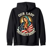 Patronne de l'Amérique USA Notre Dame Mère Marie Catholique Sweat à Capuche