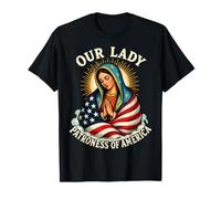 Patronne de l'Amérique USA Notre Dame Mère Marie Catholique T-Shirt